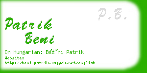 patrik beni business card